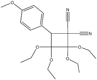 2,2,3,3-tetraethoxy-4-(4-methoxyphenyl)-1,1-cyclobutanedicarbonitrile Structure