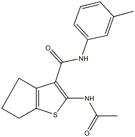 2-(acetylamino)-N-(3-methylphenyl)-5,6-dihydro-4H-cyclopenta[b]thiophene-3-carboxamide 구조식 이미지