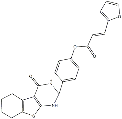 4-(4-oxo-1,2,3,4,5,6,7,8-octahydro[1]benzothieno[2,3-d]pyrimidin-2-yl)phenyl 3-(2-furyl)acrylate 구조식 이미지