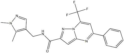 N-[(1,5-dimethyl-1H-pyrazol-4-yl)methyl]-5-phenyl-7-(trifluoromethyl)pyrazolo[1,5-a]pyrimidine-2-carboxamide 구조식 이미지