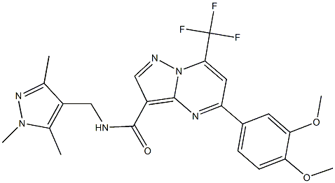 5-(3,4-dimethoxyphenyl)-7-(trifluoromethyl)-N-[(1,3,5-trimethyl-1H-pyrazol-4-yl)methyl]pyrazolo[1,5-a]pyrimidine-3-carboxamide Structure