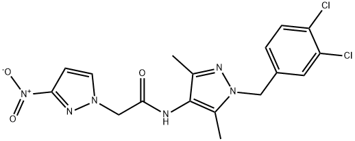 N-[1-(3,4-dichlorobenzyl)-3,5-dimethyl-1H-pyrazol-4-yl]-2-{3-nitro-1H-pyrazol-1-yl}acetamide Structure