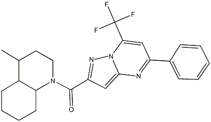 4-methyl-1-{[5-phenyl-7-(trifluoromethyl)pyrazolo[1,5-a]pyrimidin-2-yl]carbonyl}decahydroquinoline Structure