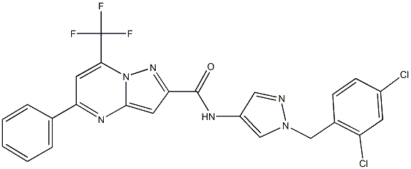 N-[1-(2,4-dichlorobenzyl)-1H-pyrazol-4-yl]-5-phenyl-7-(trifluoromethyl)pyrazolo[1,5-a]pyrimidine-2-carboxamide Structure