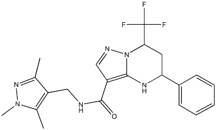 5-phenyl-7-(trifluoromethyl)-N-[(1,3,5-trimethyl-1H-pyrazol-4-yl)methyl]-4,5,6,7-tetrahydropyrazolo[1,5-a]pyrimidine-3-carboxamide Structure