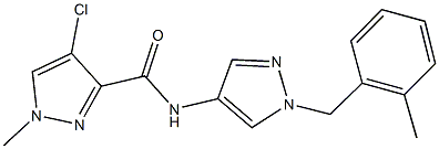 4-chloro-1-methyl-N-[1-(2-methylbenzyl)-1H-pyrazol-4-yl]-1H-pyrazole-3-carboxamide Structure