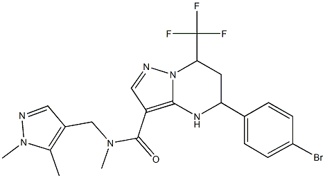 5-(4-bromophenyl)-N-[(1,5-dimethyl-1H-pyrazol-4-yl)methyl]-N-methyl-7-(trifluoromethyl)-4,5,6,7-tetrahydropyrazolo[1,5-a]pyrimidine-3-carboxamide Structure