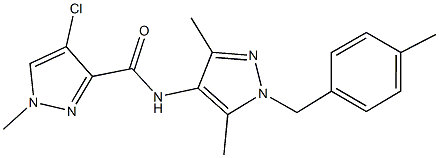 4-chloro-N-[3,5-dimethyl-1-(4-methylbenzyl)-1H-pyrazol-4-yl]-1-methyl-1H-pyrazole-3-carboxamide Structure
