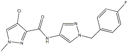 4-chloro-N-[1-(4-fluorobenzyl)-1H-pyrazol-4-yl]-1-methyl-1H-pyrazole-3-carboxamide 구조식 이미지