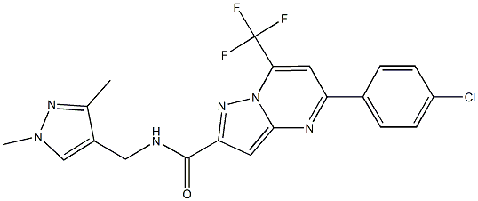 5-(4-chlorophenyl)-N-[(1,3-dimethyl-1H-pyrazol-4-yl)methyl]-7-(trifluoromethyl)pyrazolo[1,5-a]pyrimidine-2-carboxamide Structure