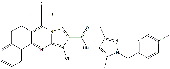 11-chloro-N-[3,5-dimethyl-1-(4-methylbenzyl)-1H-pyrazol-4-yl]-7-(trifluoromethyl)-5,6-dihydrobenzo[h]pyrazolo[5,1-b]quinazoline-10-carboxamide Structure