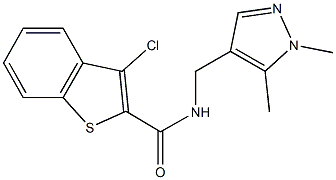 3-chloro-N-[(1,5-dimethyl-1H-pyrazol-4-yl)methyl]-1-benzothiophene-2-carboxamide Structure