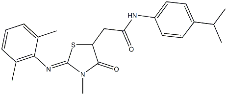 2-{2-[(2,6-dimethylphenyl)imino]-3-methyl-4-oxo-1,3-thiazolidin-5-yl}-N-(4-isopropylphenyl)acetamide Structure