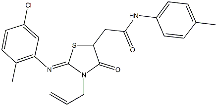 2-{3-allyl-2-[(5-chloro-2-methylphenyl)imino]-4-oxo-1,3-thiazolidin-5-yl}-N-(4-methylphenyl)acetamide Structure