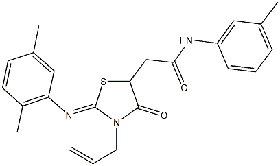 2-{3-allyl-2-[(2,5-dimethylphenyl)imino]-4-oxo-1,3-thiazolidin-5-yl}-N-(3-methylphenyl)acetamide Structure