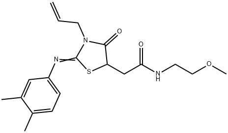 2-{3-allyl-2-[(3,4-dimethylphenyl)imino]-4-oxo-1,3-thiazolidin-5-yl}-N-(2-methoxyethyl)acetamide Structure