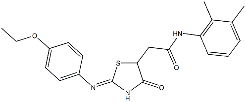 N-(2,3-dimethylphenyl)-2-{2-[(4-ethoxyphenyl)imino]-4-oxo-1,3-thiazolidin-5-yl}acetamide 구조식 이미지