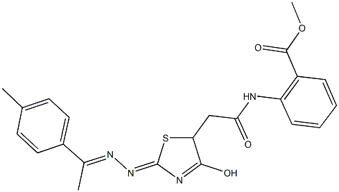 methyl 2-{[(4-hydroxy-2-{[1-(4-methylphenyl)ethylidene]hydrazono}-2,5-dihydro-1,3-thiazol-5-yl)acetyl]amino}benzoate Structure