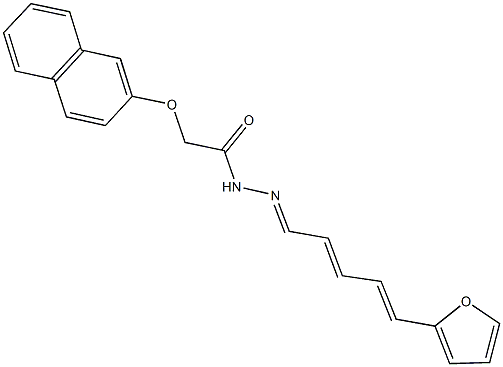 N'-[5-(2-furyl)-2,4-pentadienylidene]-2-(2-naphthyloxy)acetohydrazide 구조식 이미지