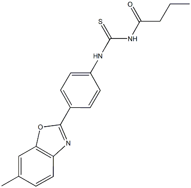 N-butyryl-N'-[4-(6-methyl-1,3-benzoxazol-2-yl)phenyl]thiourea Structure