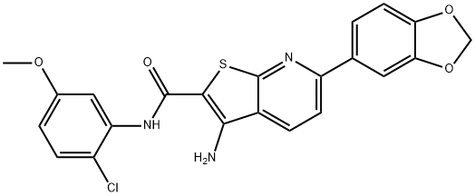3-amino-6-(1,3-benzodioxol-5-yl)-N-(2-chloro-5-methoxyphenyl)thieno[2,3-b]pyridine-2-carboxamide Structure