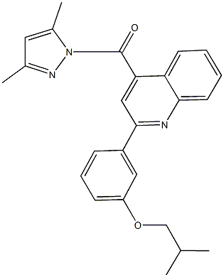 3-{4-[(3,5-dimethyl-1H-pyrazol-1-yl)carbonyl]-2-quinolinyl}phenyl isobutyl ether Structure