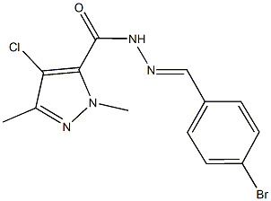 N'-(4-bromobenzylidene)-4-chloro-1,3-dimethyl-1H-pyrazole-5-carbohydrazide 구조식 이미지