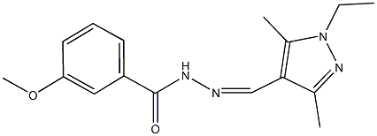 N'-[(1-ethyl-3,5-dimethyl-1H-pyrazol-4-yl)methylene]-3-methoxybenzohydrazide 구조식 이미지