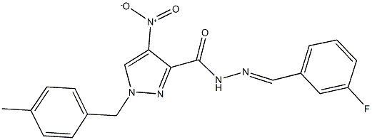 N'-(3-fluorobenzylidene)-4-nitro-1-(4-methylbenzyl)-1H-pyrazole-3-carbohydrazide 구조식 이미지