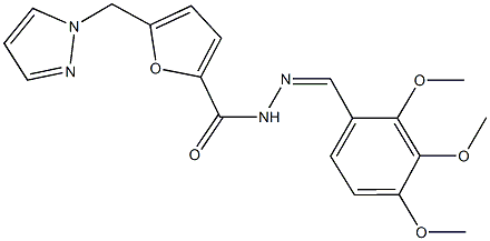 5-(1H-pyrazol-1-ylmethyl)-N'-(2,3,4-trimethoxybenzylidene)-2-furohydrazide Structure