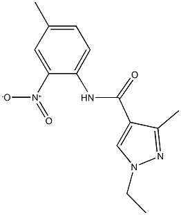 1-ethyl-N-{2-nitro-4-methylphenyl}-3-methyl-1H-pyrazole-4-carboxamide 구조식 이미지