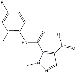 N-(4-fluoro-2-methylphenyl)-4-nitro-1-methyl-1H-pyrazole-5-carboxamide Structure