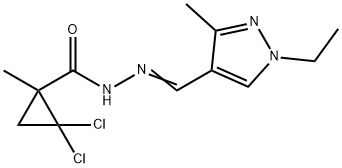 2,2-dichloro-N'-[(1-ethyl-3-methyl-1H-pyrazol-4-yl)methylene]-1-methylcyclopropanecarbohydrazide Structure