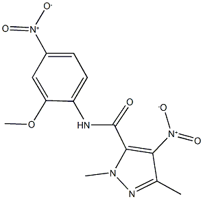 4-nitro-N-{4-nitro-2-methoxyphenyl}-1,3-dimethyl-1H-pyrazole-5-carboxamide 구조식 이미지