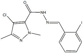 4-chloro-N'-(2-iodobenzylidene)-1,3-dimethyl-1H-pyrazole-5-carbohydrazide Structure