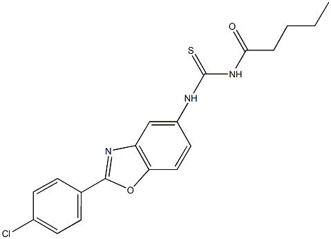 N-[2-(4-chlorophenyl)-1,3-benzoxazol-5-yl]-N'-pentanoylthiourea 구조식 이미지