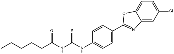 N-[4-(5-chloro-1,3-benzoxazol-2-yl)phenyl]-N'-hexanoylthiourea 구조식 이미지