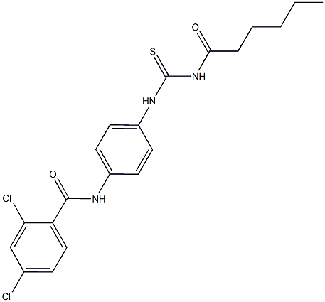 2,4-dichloro-N-(4-{[(hexanoylamino)carbothioyl]amino}phenyl)benzamide 구조식 이미지