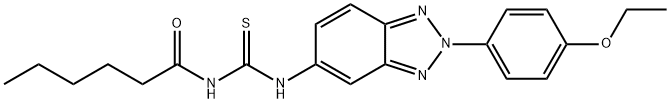 N-[2-(4-ethoxyphenyl)-2H-1,2,3-benzotriazol-5-yl]-N'-hexanoylthiourea Structure