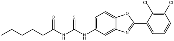 N-[2-(2,3-dichlorophenyl)-1,3-benzoxazol-5-yl]-N'-hexanoylthiourea Structure