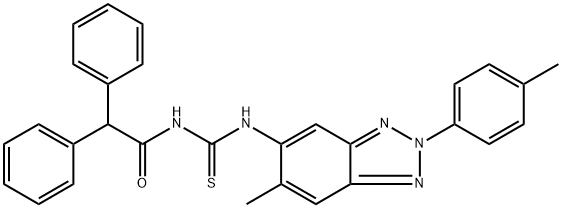 N-(diphenylacetyl)-N'-[6-methyl-2-(4-methylphenyl)-2H-1,2,3-benzotriazol-5-yl]thiourea Structure