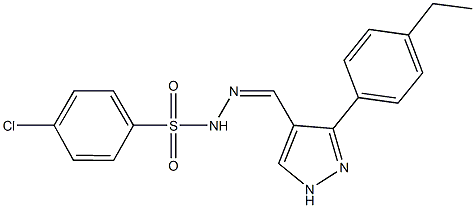 4-chloro-N'-{[3-(4-ethylphenyl)-1H-pyrazol-4-yl]methylene}benzenesulfonohydrazide Structure