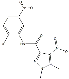 N-{2-chloro-5-nitrophenyl}-4-nitro-1,5-dimethyl-1H-pyrazole-3-carboxamide 구조식 이미지