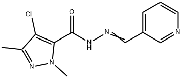 4-chloro-1,3-dimethyl-N'-(3-pyridinylmethylene)-1H-pyrazole-5-carbohydrazide Structure