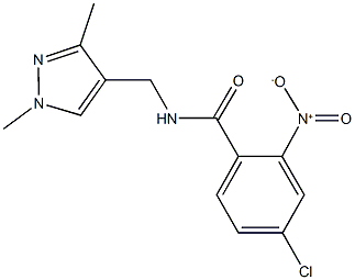 4-chloro-N-[(1,3-dimethyl-1H-pyrazol-4-yl)methyl]-2-nitrobenzamide Structure