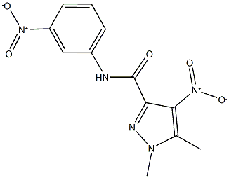 4-nitro-N-{3-nitrophenyl}-1,5-dimethyl-1H-pyrazole-3-carboxamide 구조식 이미지
