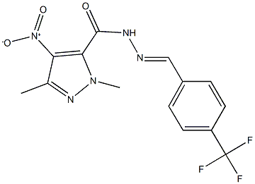 4-nitro-1,3-dimethyl-N'-[4-(trifluoromethyl)benzylidene]-1H-pyrazole-5-carbohydrazide 구조식 이미지