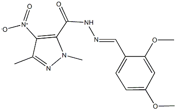 N'-(2,4-dimethoxybenzylidene)-4-nitro-1,3-dimethyl-1H-pyrazole-5-carbohydrazide 구조식 이미지