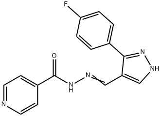 N'-{[3-(4-fluorophenyl)-1H-pyrazol-4-yl]methylene}isonicotinohydrazide 구조식 이미지