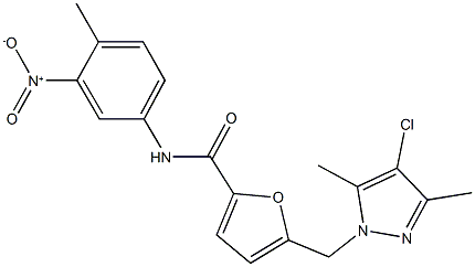 5-[(4-chloro-3,5-dimethyl-1H-pyrazol-1-yl)methyl]-N-{3-nitro-4-methylphenyl}-2-furamide 구조식 이미지